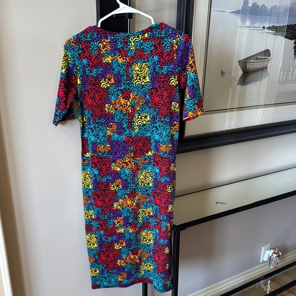 LuLaRoe Red and Yellow Sheath Midi Dress - Picture 4 of 4